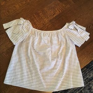 Nautical off the shoulder top from Dry Goods